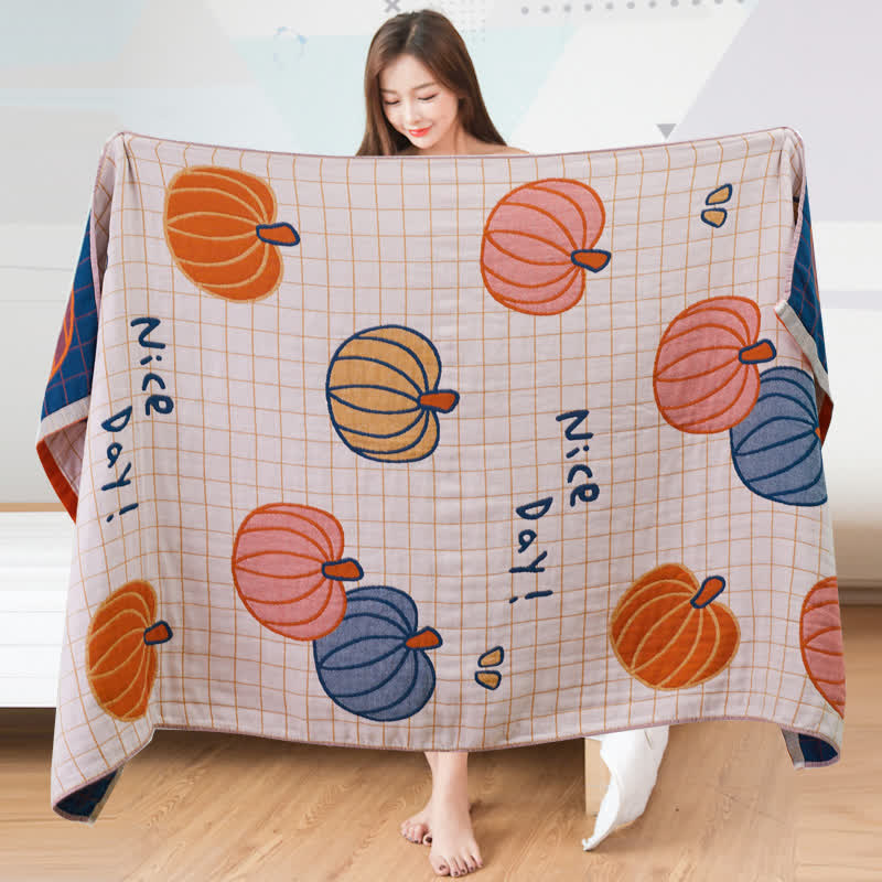 Nice Day Pumpkin Cotton Gauze Bath Towel