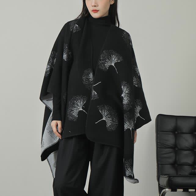 Ginkgo Leaf Acrylic Fiber Shawl Cape