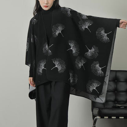 Ginkgo Leaf Acrylic Fiber Shawl Cape