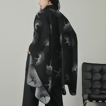 Ginkgo Leaf Acrylic Fiber Shawl Cape