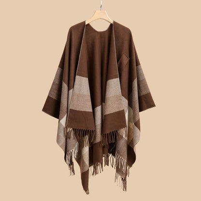 Simple Tassel Soft Travel Shawl Cape