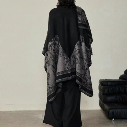 Elegant Forest Reversible Shawl Cape