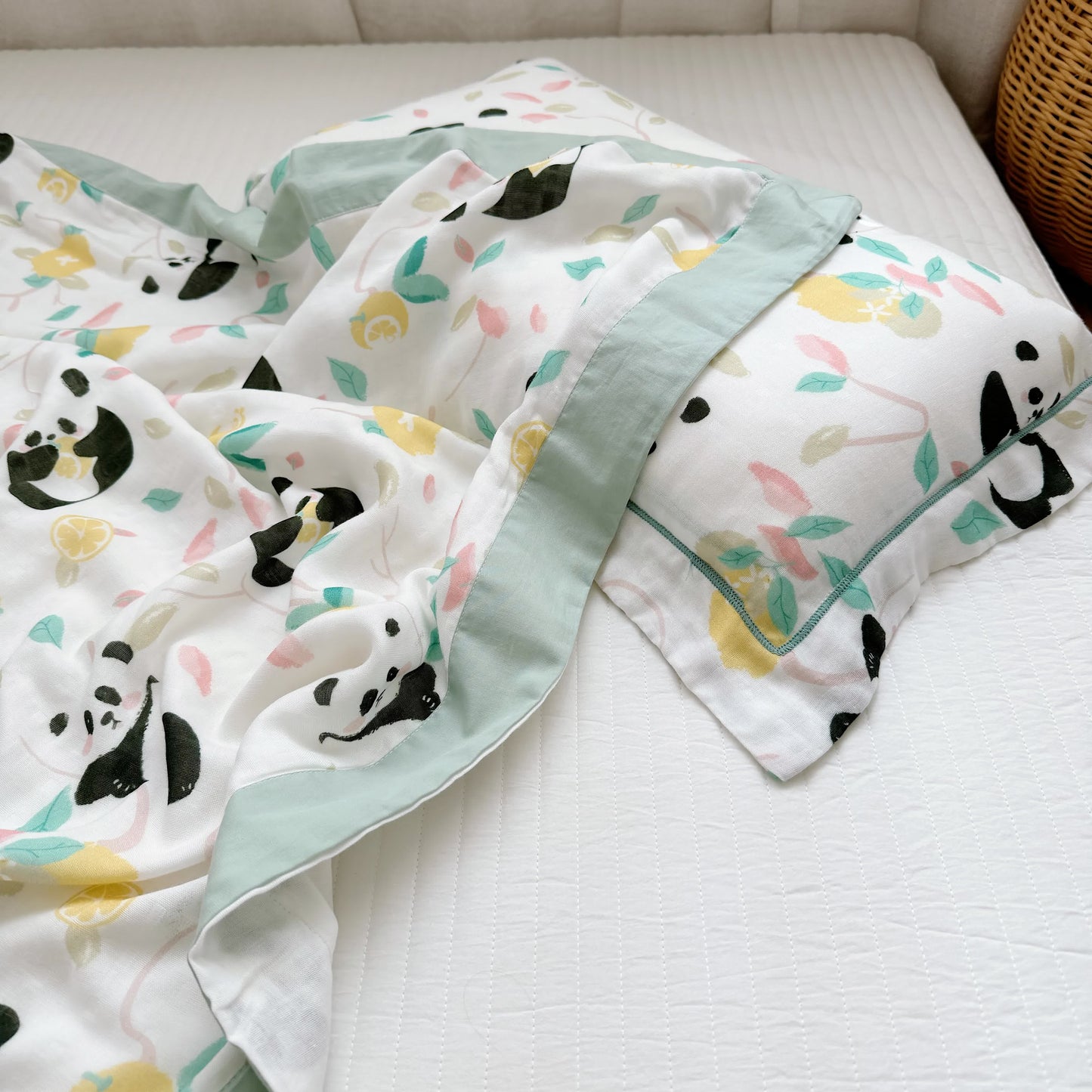 Panda Bamboo Fiber Baby Toddler Quilt