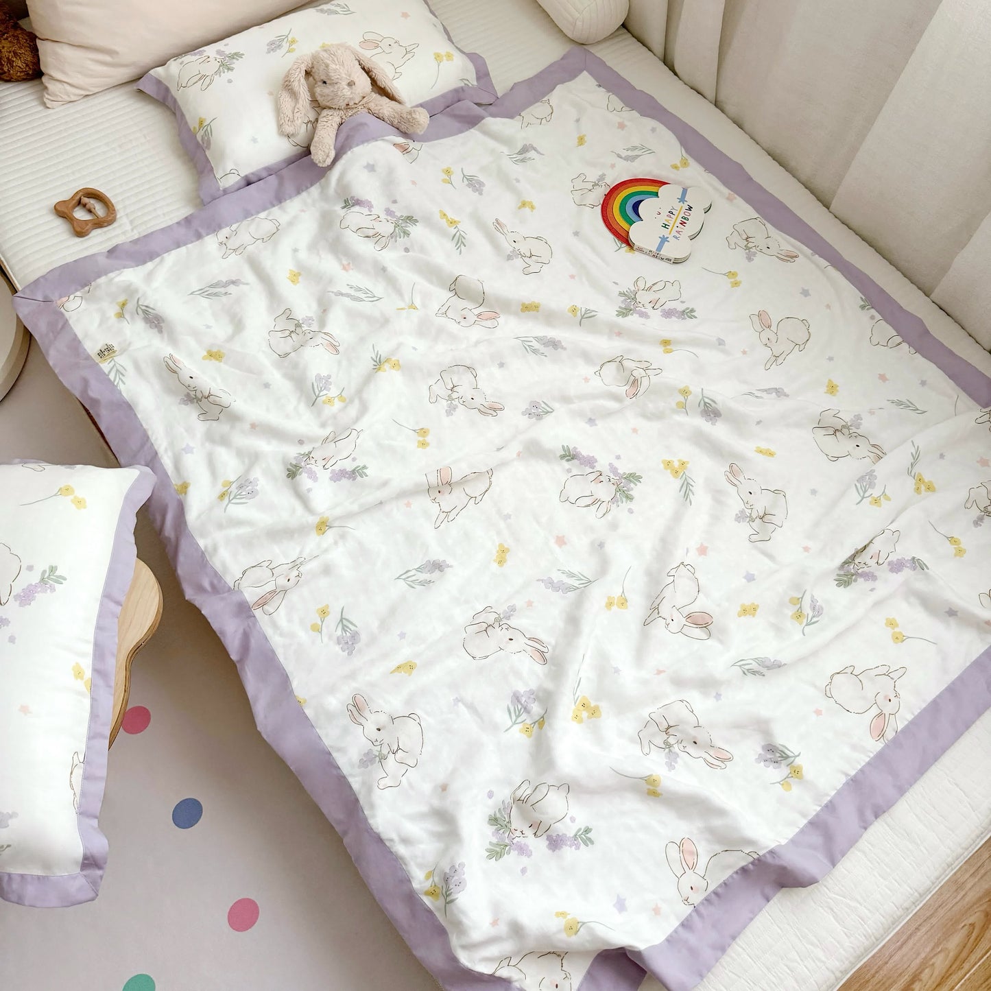 Rural Rabbit Breathable Baby Toddler Quilt