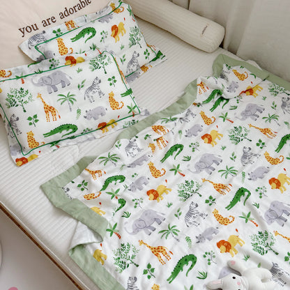 Bamboo Fiber Jungle Animals Toddler Quilt