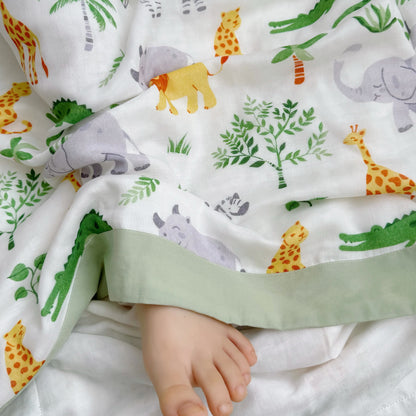 Bamboo Fiber Jungle Animals Toddler Quilt