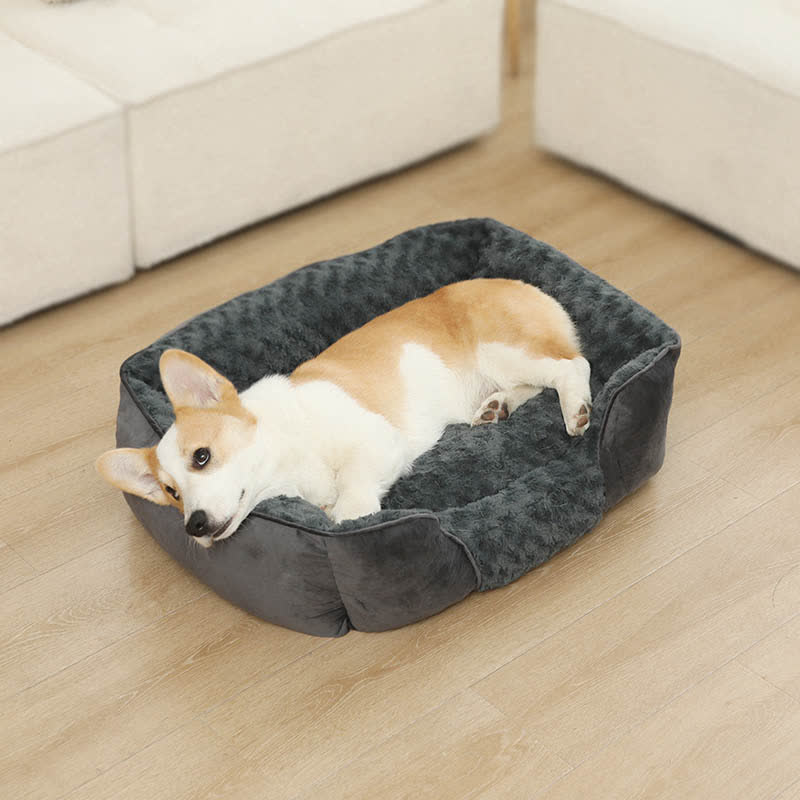 Semi-enclosed Warm Fleece Pet Bed