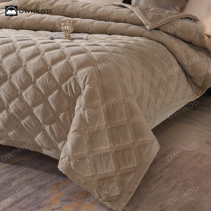 Solid Color Diamond Texture Soft Quilt