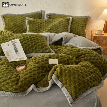 Soft Flannel Duvet Cover Bedding Set(4PCS)