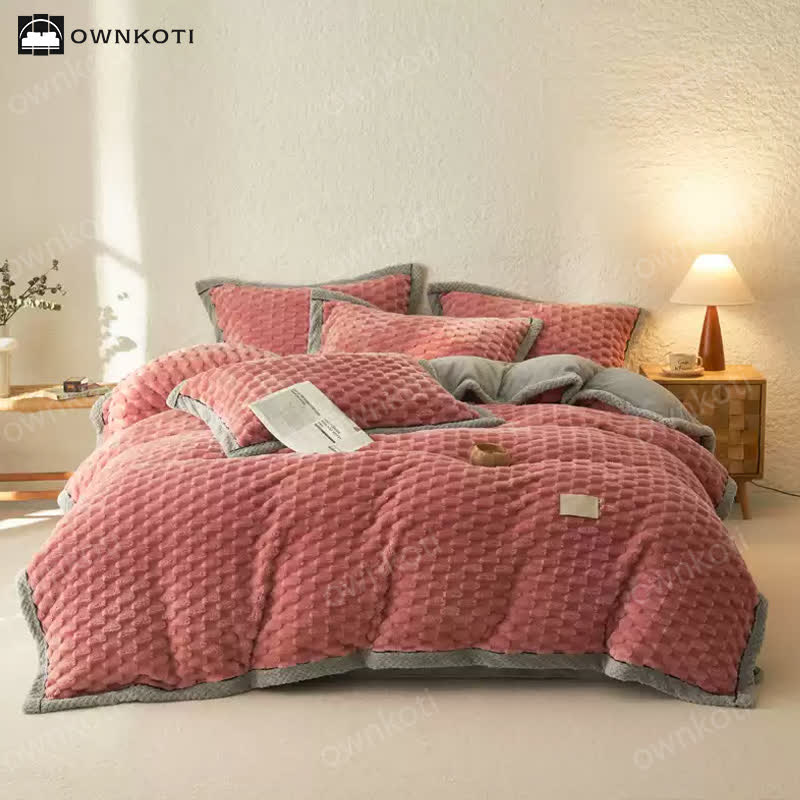 Soft Flannel Duvet Cover Bedding Set(4PCS)