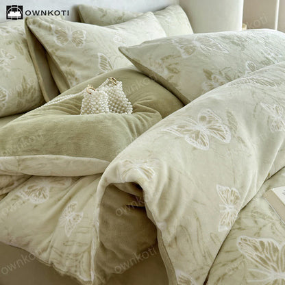 Butterfly Velvet Warm Bedding Set(4PCS)