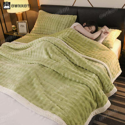 Solid Color Reversible Soft Fleece Blanket