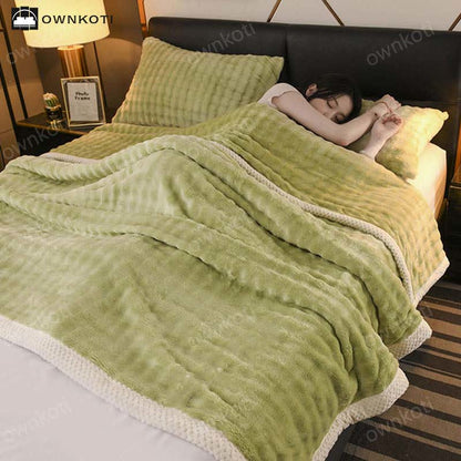 Solid Color Reversible Soft Fleece Blanket