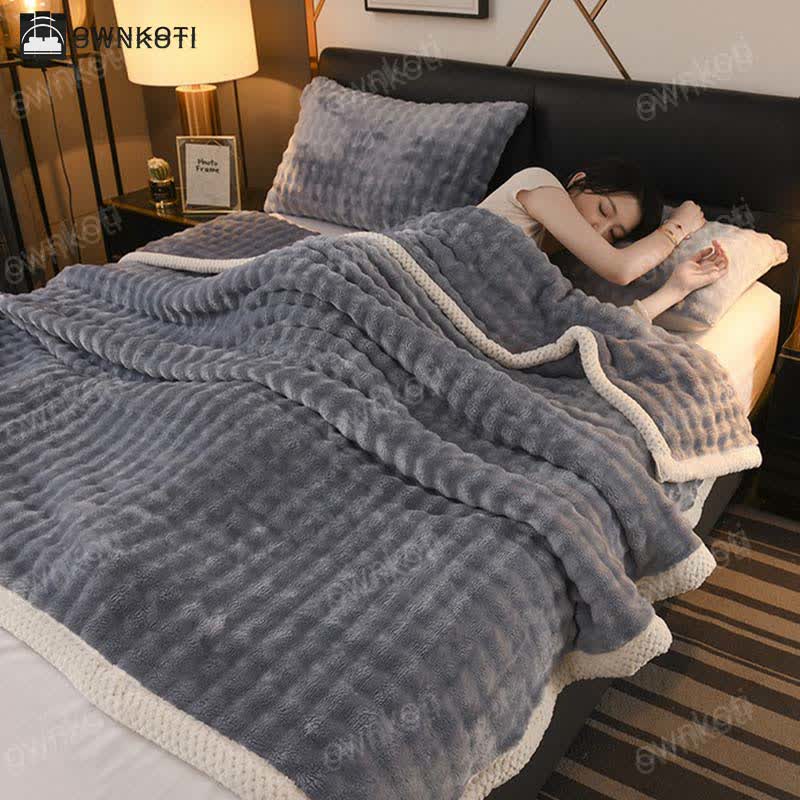 Solid Color Reversible Soft Fleece Blanket