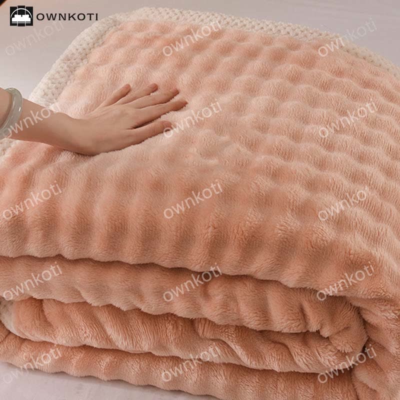 Solid Color Reversible Soft Fleece Blanket