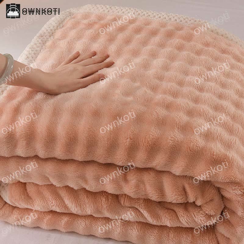 Solid Color Reversible Soft Fleece Blanket