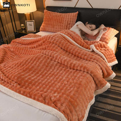 Solid Color Reversible Soft Fleece Blanket