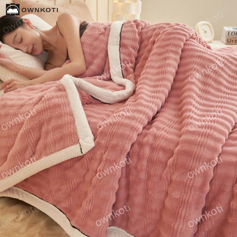 Jacquard Wave Texture Fleece Blanket