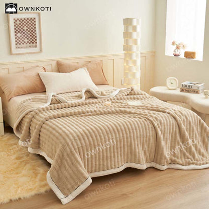 Jacquard Wave Texture Fleece Blanket