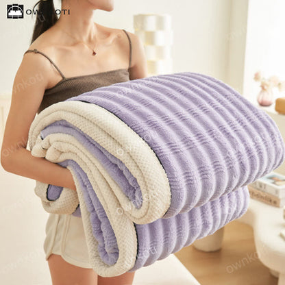 Jacquard Wave Texture Fleece Blanket