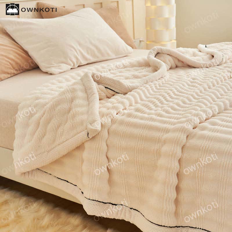 Jacquard Wave Texture Fleece Blanket