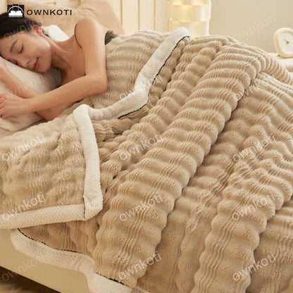 Jacquard Wave Texture Fleece Blanket