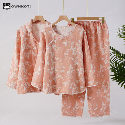 Pure Cotton Yarn-dyed Jacquard Pajama Set