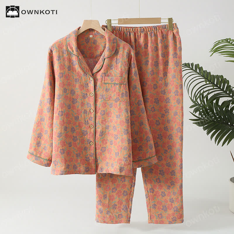 Rural Flower Cardigan Nightwear Set