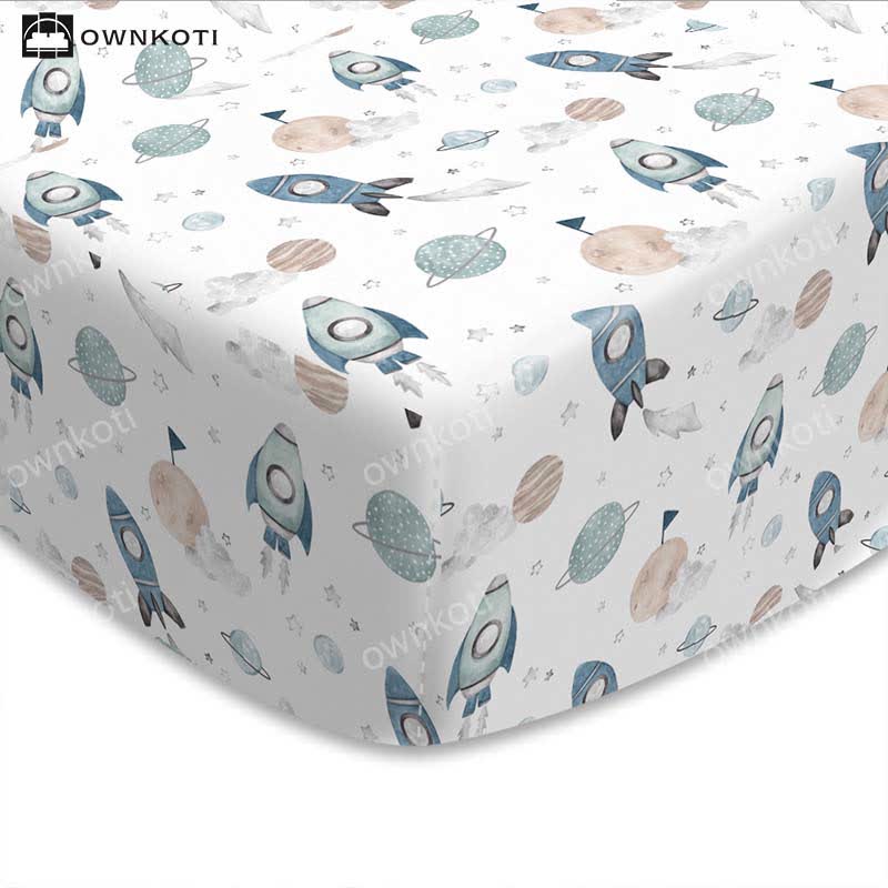 Planet Rocket Breathable Crib Sheet