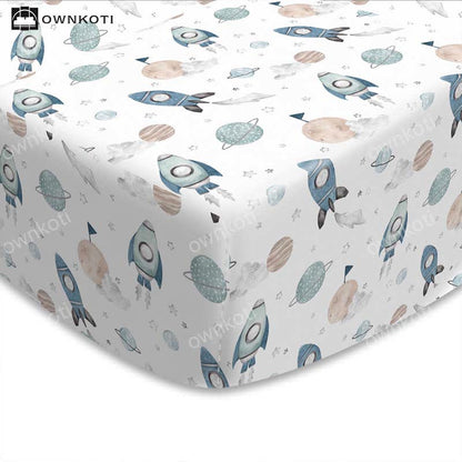 Planet Rocket Breathable Crib Sheet