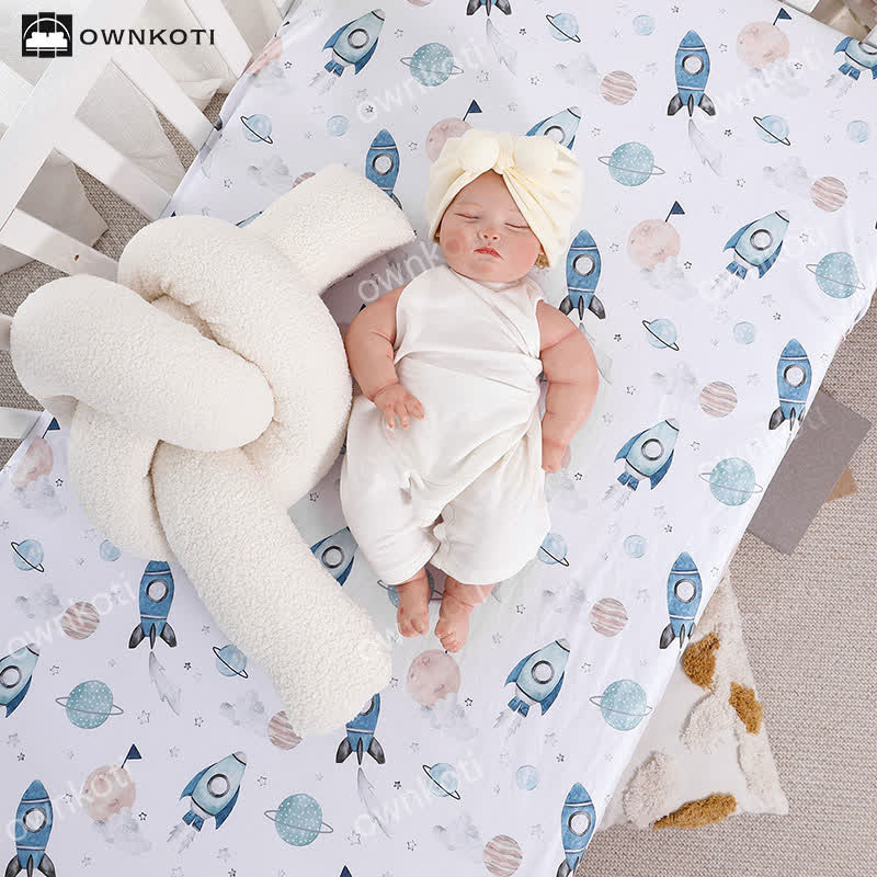 Planet Rocket Breathable Crib Sheet