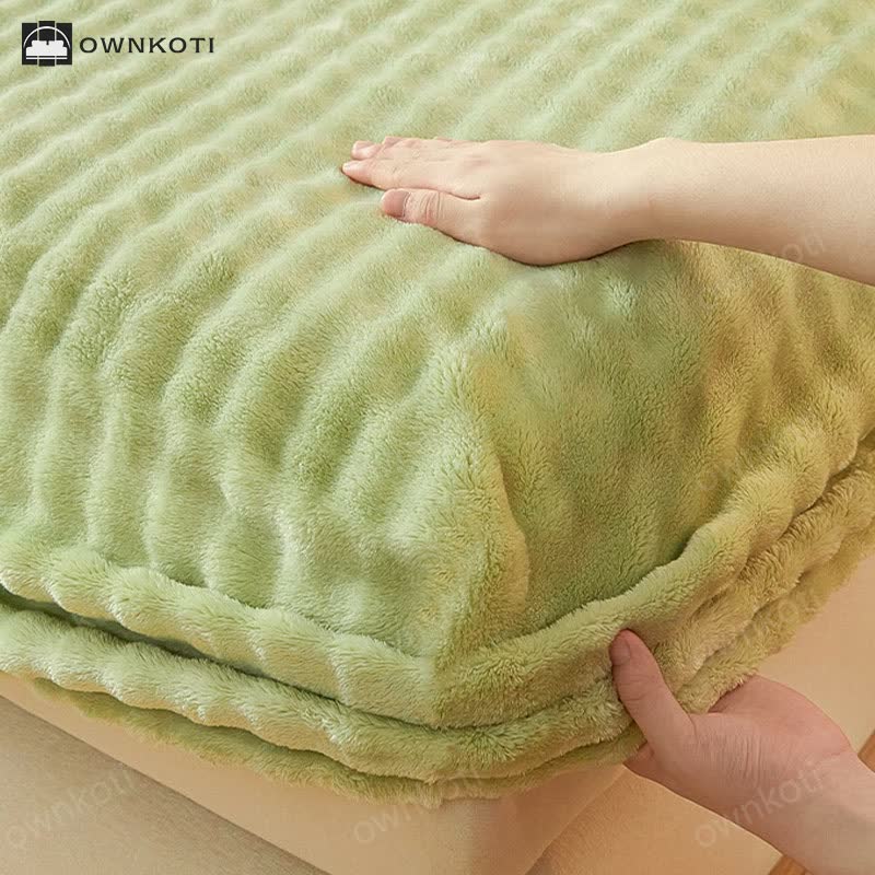 Solid Color Warm Fleece Fitted Sheet