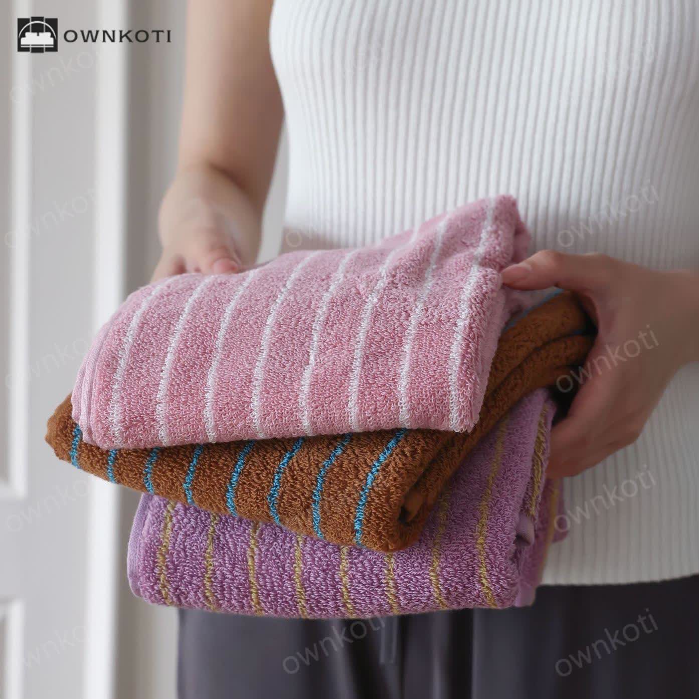 Combed Cotton Striped Water-absorbent Towel