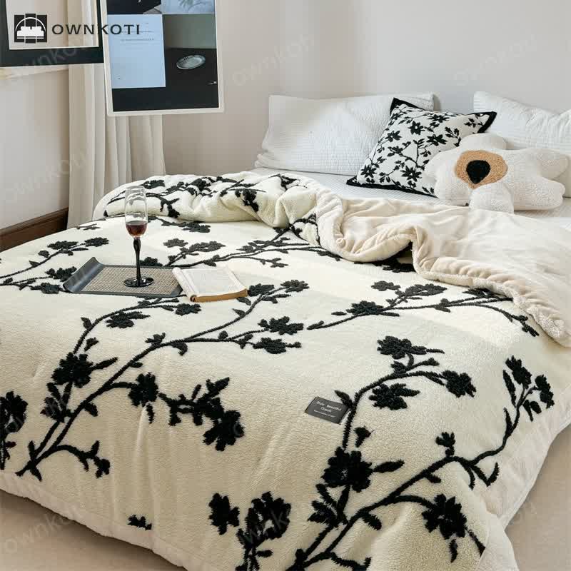 Jacquard Floral Fleece Winter Quilt Blanket