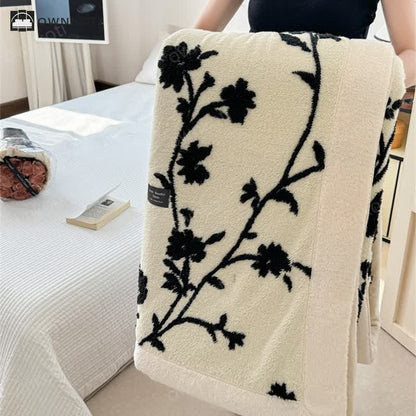 Jacquard Floral Fleece Winter Quilt Blanket