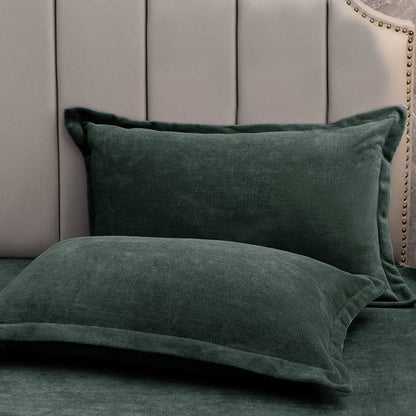 Solid Color Velvety Decorative  Pillowcases(2PCS)