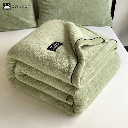 Solid Color Fleece Reversible Throw Blanket