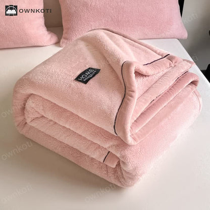 Solid Color Fleece Reversible Throw Blanket