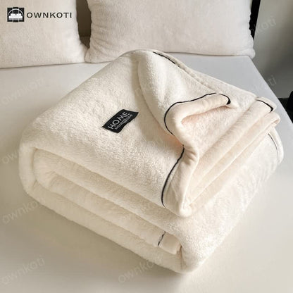 Solid Color Fleece Reversible Throw Blanket