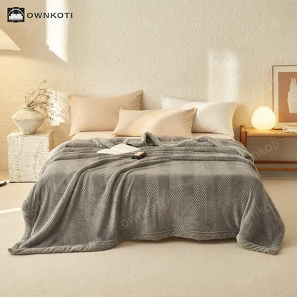 Soft Flannel Solid Color Throw Blanket