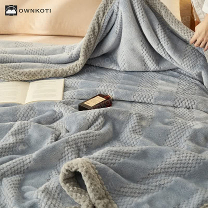 Soft Flannel Solid Color Throw Blanket