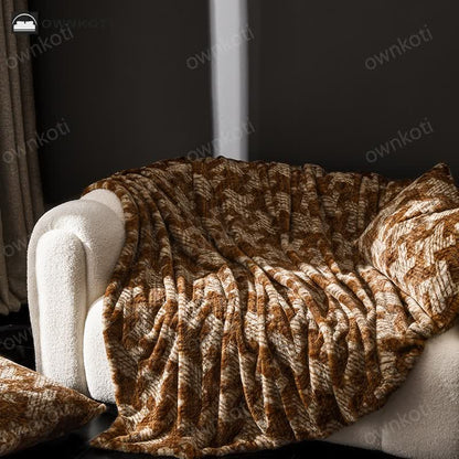 Velvet Windmill Sofa Throw Blanket