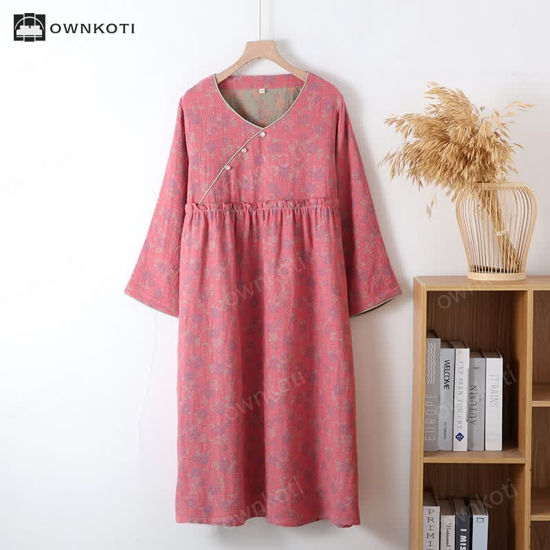 Yarn-dyed Jacquard Soft Cotton Nightdress