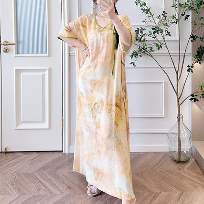 Plus Size Butterfly Breathable Long Nightgown