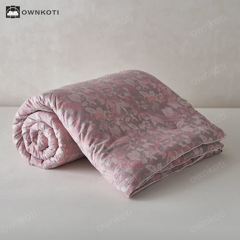 Cotton Cashmere Blossoming Flower Winter Quilt