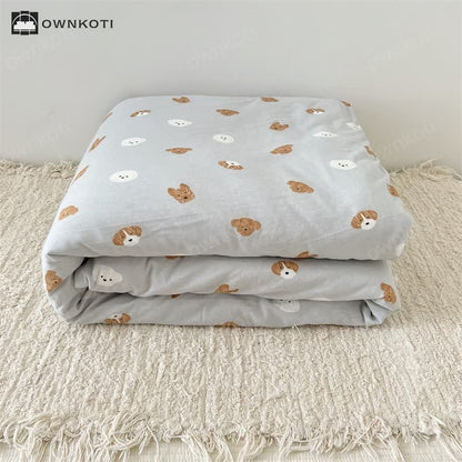 Cute Dog Cotton Duvet Cover with Comforter