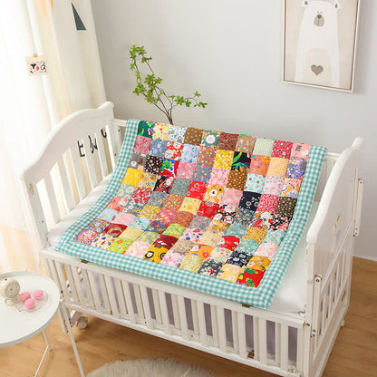 Pure Cotton Plaid Patchwork Baby Quilt