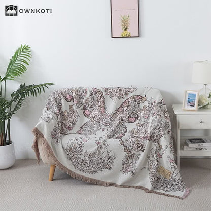 Vintage Butterfly Tassel Sofa Blanket