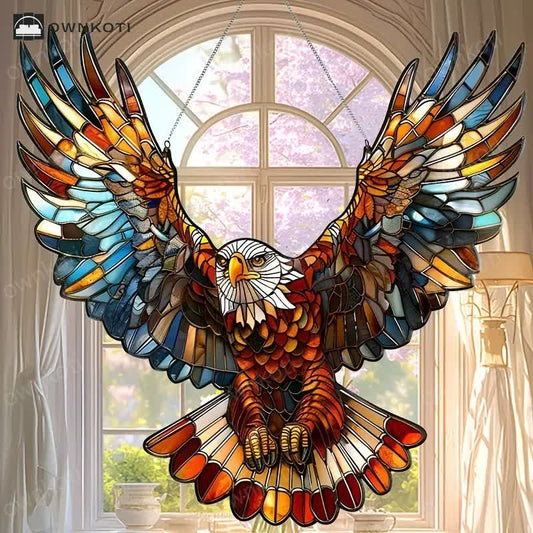 Spreading Eagle Wings Acrylic Window Hanging