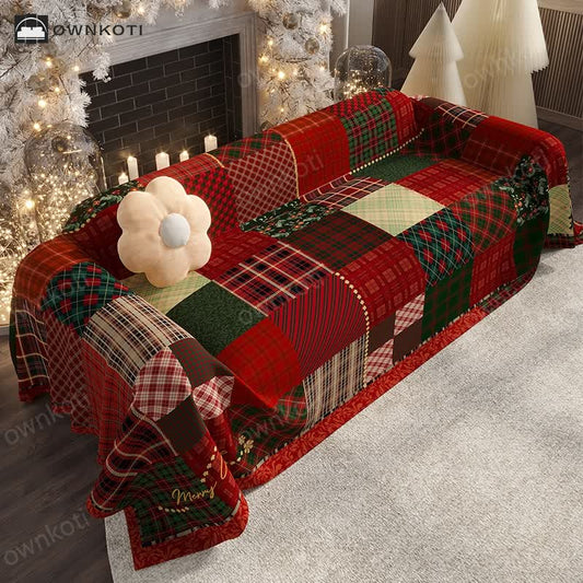 Chenille Luxurious Christmas Couch Cover